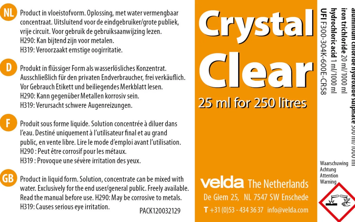 Velda Crystal Clear 500 ml